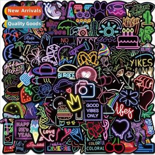 cartoon stationery cups 100 luggage stickers notebook neon