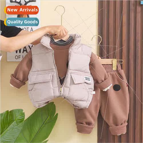 2023 winter new childrens cartoon Mickey Mouse padded three-