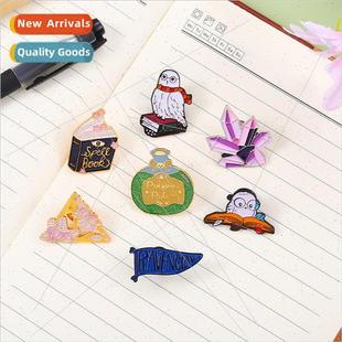 Crystal Reading Owl Shrimp Badge Brooch Metal Clothi Critter