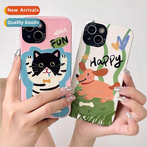 Niche cute graffiti cat 适用 iPhone 13 Apple 14 ProMax phone