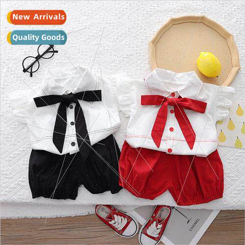 Girls summer suit 2022 new childrens 适用eign stylish fashio