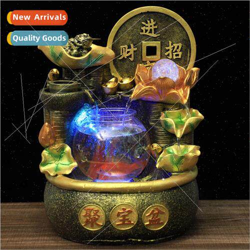 Round fish tank asure bowl gourd coin opening running water