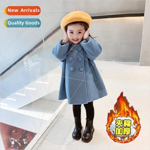 Girls coat 2023 Korean  of the new winter tweed thickened 适