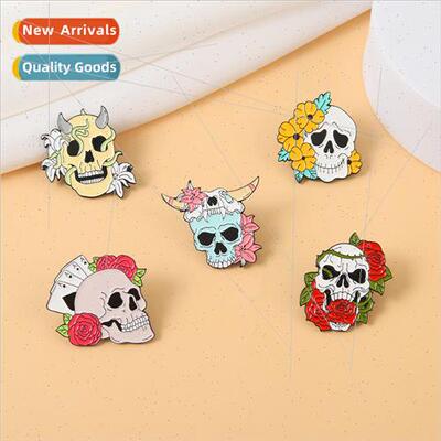Shrimp Brooch Hat Decoration Chest Decoration Skull Horror B