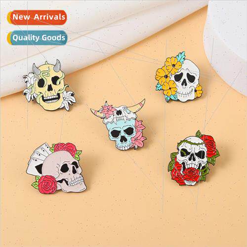 Shrimp Brooch Hat Decoration Chest Decoration Skull Horror B