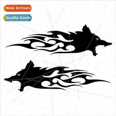 Car stickers flame wolf motorcycle electric car decals body