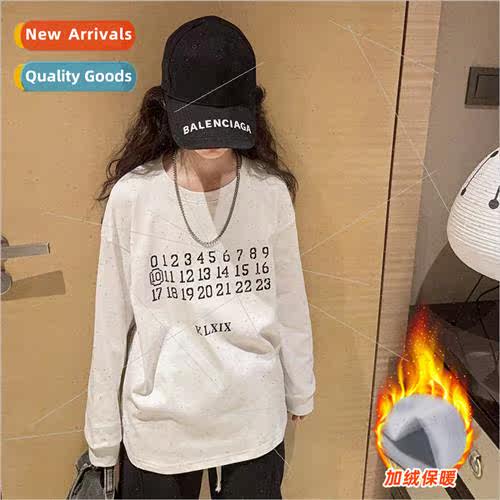 Girls T-shirt long-sleeved fall and winter one-piece fleece