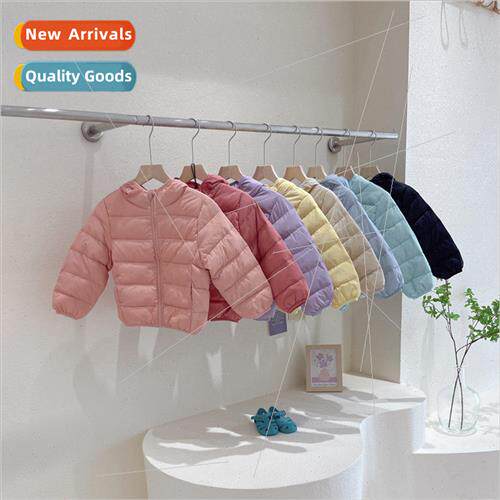 2023 new childrens light down jacket boys girls fall and win