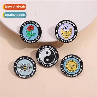 English Cartoon Rose Brooch Geometric Series Bee Cat Medical