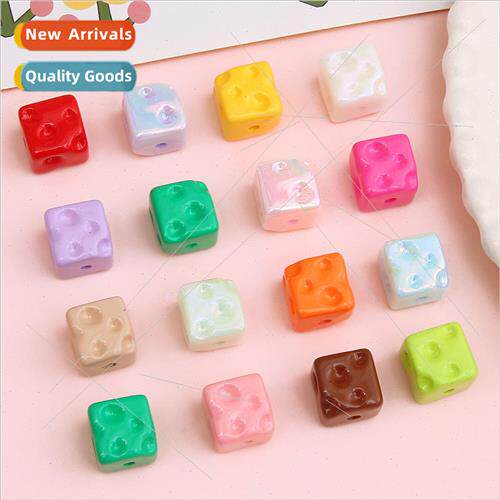 Acrylic color plated cheese square beads DIY bracelet jewelr