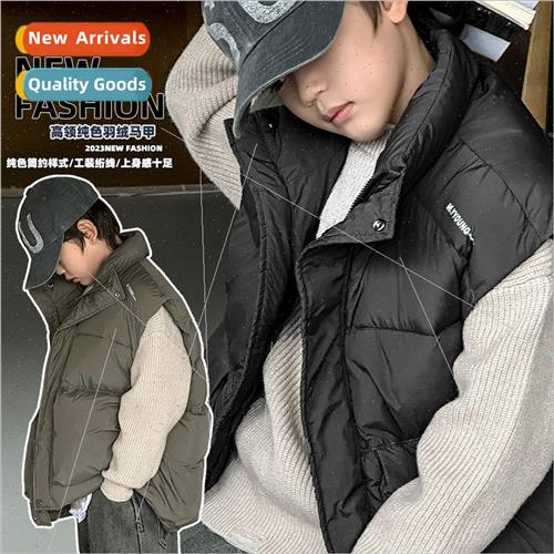 Boys down vest fall and winter  2023 new middle and large ch