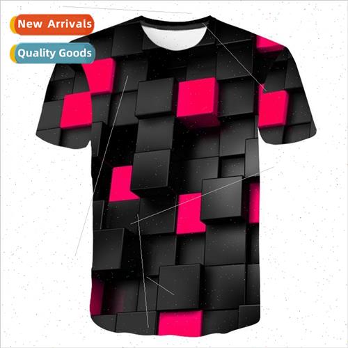 2019 Red Square 3D T-shirt Mens Summer Casual Breathable Sho