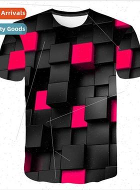 2019 Red Square 3D T-shirt Mens Summer Casual Breathable Sho