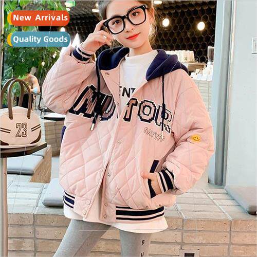 Girls padded jacket fall and winter  2022 new childrens fall