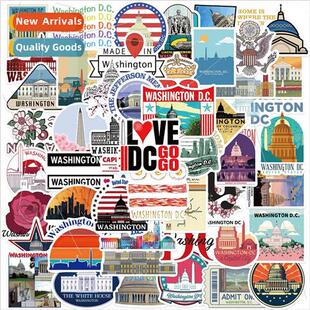 50pcs Washington DC Stickers Guitar Laptop ggage DIY Waterpr