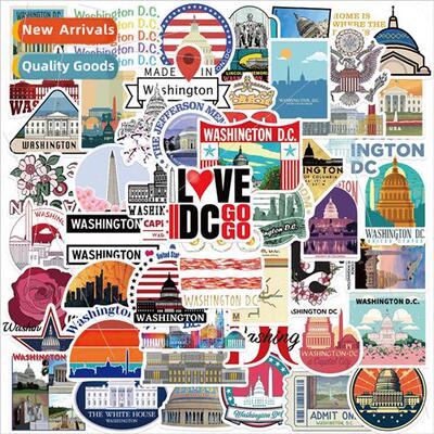 50pcs Washington DC Stickers Guitar Laptop ggage DIY Waterpr