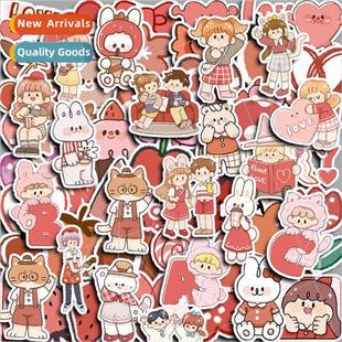 red stickers cute suit handbook characters Korea fruit