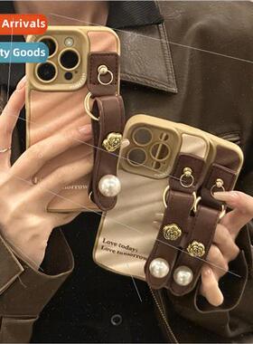 Niche Premium Camellia Wristlet 适用 Apple 13 Phone Case iPh