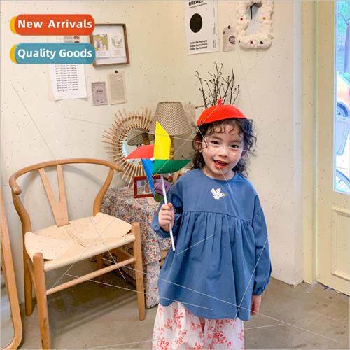 girls dress 2021 spring and fall new cartoon embroidery shir