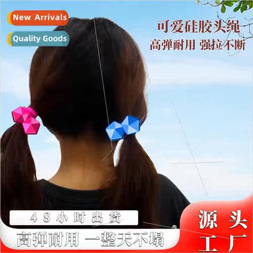 2023 new large ponytail anti-collapse hexagonal silicone hea