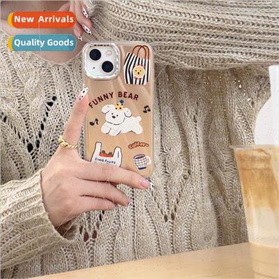 Fun cute cartoon white dog 适用 Apple 15P niche iPhone 13/12
