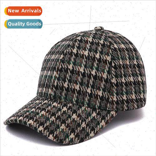 New thickened thousand birds check baseball cap men and wome