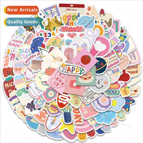 90 Korean ins wind cute happy birthday es stickers trolley c