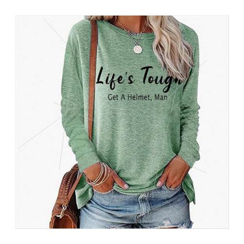 Womens 2023 fall and winter  round neck letters printed long