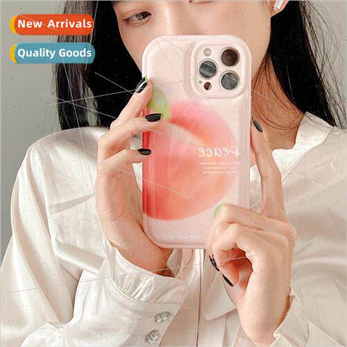 适用 iPhone12promax summer pink peach apple 13 phone case xs