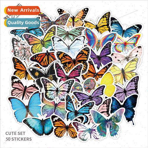 50 hot  of colorful butterfly graffiti stickers luggage lapt