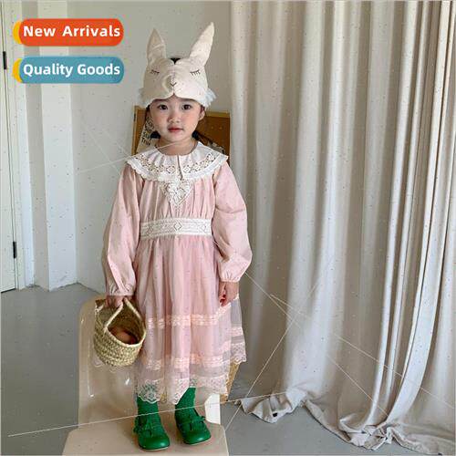 Korean childrens wear 2023 fall new childrens princess dress