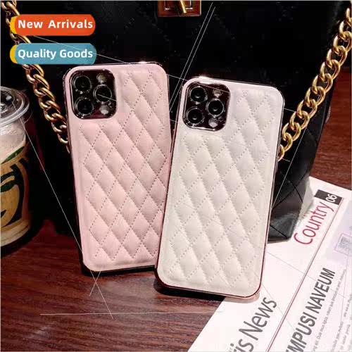 适用 Apple 13 plating phone case iphone12 luxury plaid prote
