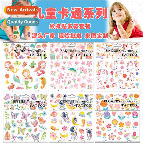 New childrens cartoon tattoo stickers unicorn mermaid astron
