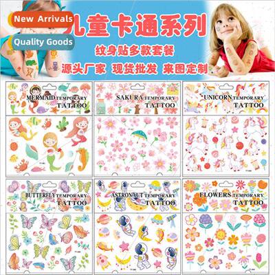 New childrens cartoon tattoo stickers unicorn mermaid astron