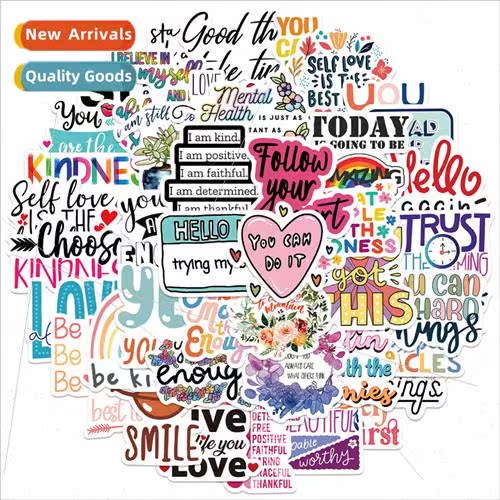52 Inspirational English Doodle Stickers Decorative ggage No