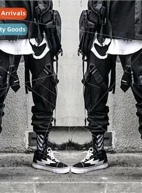 function wind pants mens fall and winter paratrooper drawstr