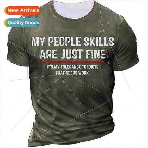 Mens Letter Round Neck 3D Printed Outdoor Set Short Sleeve P