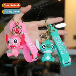 Cartoon drip rubber Stitch keychain female cute creative fas