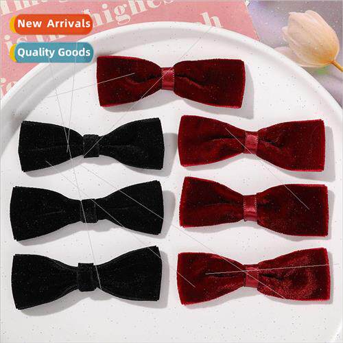 Cute childrens hair accessories autumn and winter velvet bow