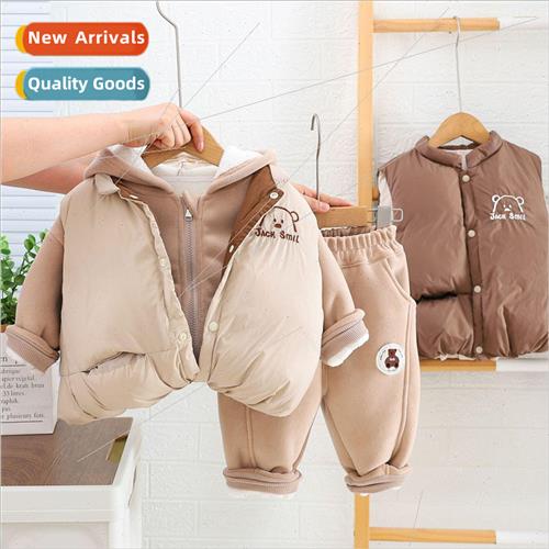 Baby suit thickened three-piece cotton jacket winter down ve