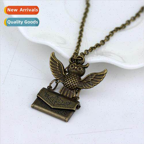 Popular Vintage Envelope Owl Jewelry Necklace College Accept
