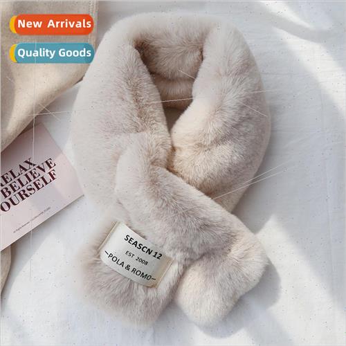 Soft fur scarf Korean labeling Japanese fall and winter ins