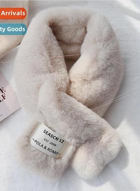 Soft fur scarf Korean labeling Japanese fall and winter ins