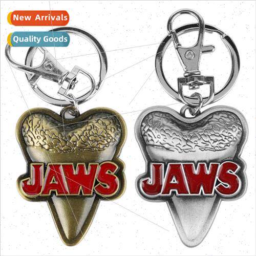 Movie accessories Jaws JAWS logo alloy keychain car charm pe