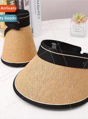 New vinyl hollow top hat summer large brim riding sunscreen