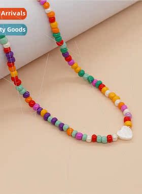 Bohemian Sweet Style Shell Heart Metal Candy Color Rice Bead