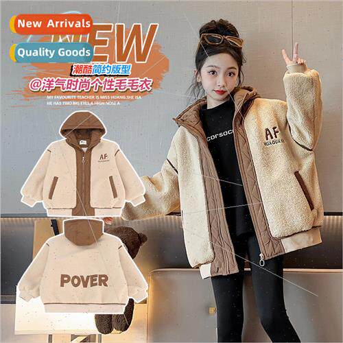 Girls jacket jacket cotton thickening fall and winter 2023 n