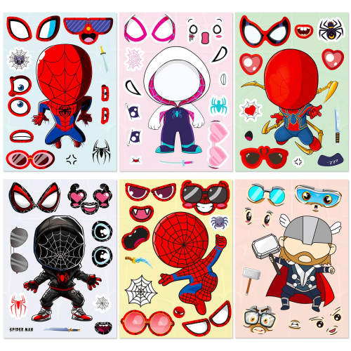 6/pack Make a face stickers DIY jigsaw puzzle face stickers