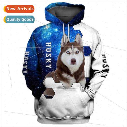 Outlet New Animal Dog 3D Printed Hooded Sweatshirt Mens Swea