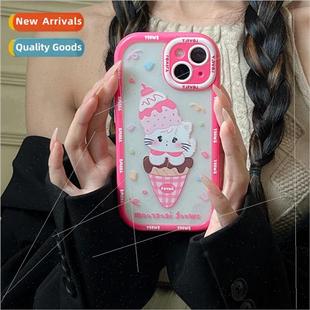 Case Cream iPhone 适用 Ice Cat ProMax Cute Girls Pink